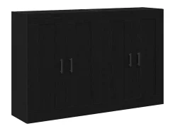 Armarios de pared de 2 piezas Madera de ingeniería de roble negro
