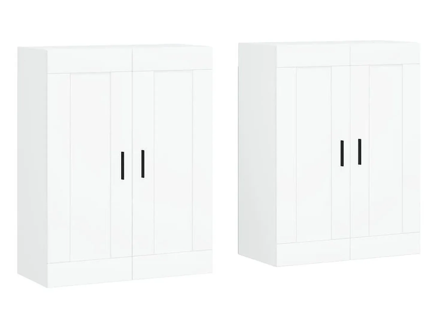 Armarios de pared de 2 piezas de madera de ingeniería blanca