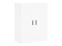 Armarios de pared de 2 piezas de madera de ingeniería blanca