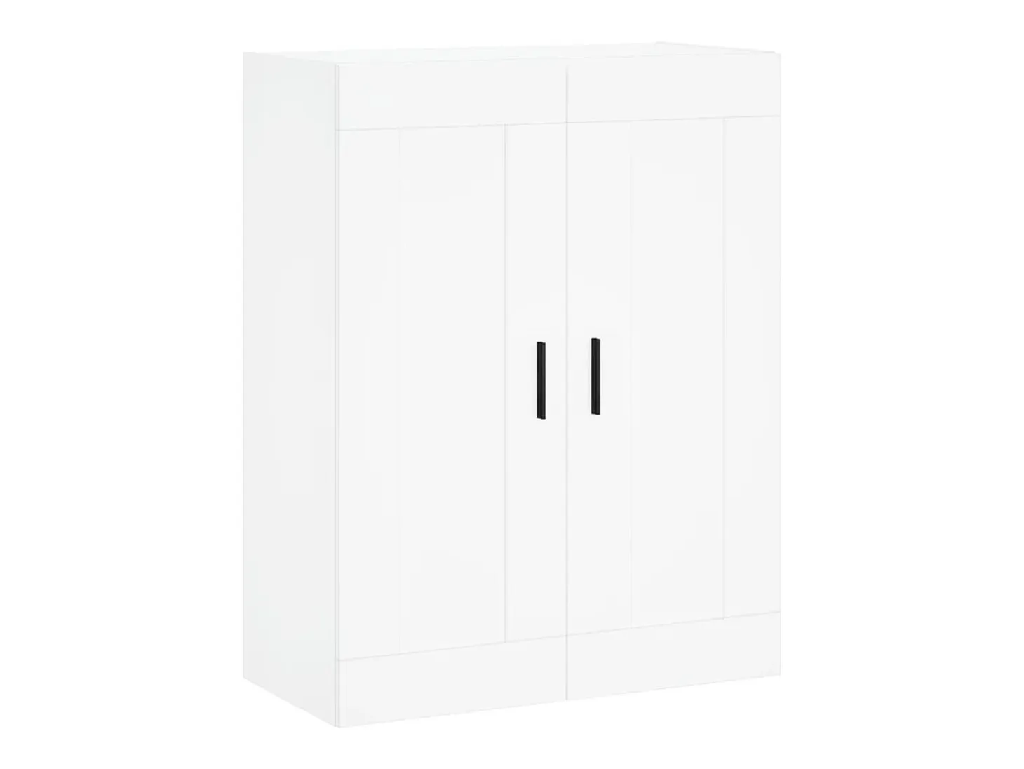 Armarios de pared de 2 piezas de madera de ingeniería blanca