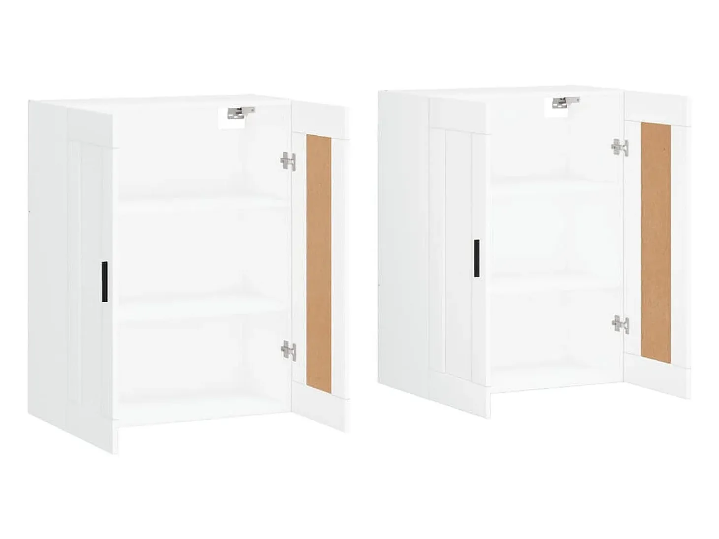 Armarios de pared de 2 piezas de madera de ingeniería blanca