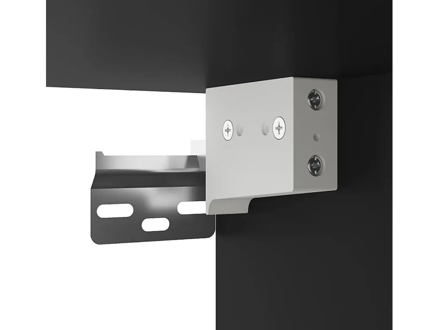 Armarios de pared de 2 piezas, color negro, madera de ingeniería