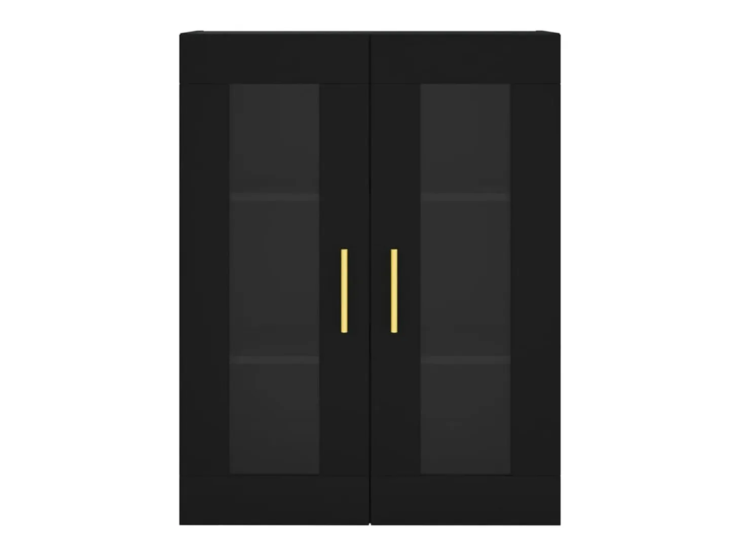 Armarios de pared de 2 piezas, color negro, madera de ingeniería