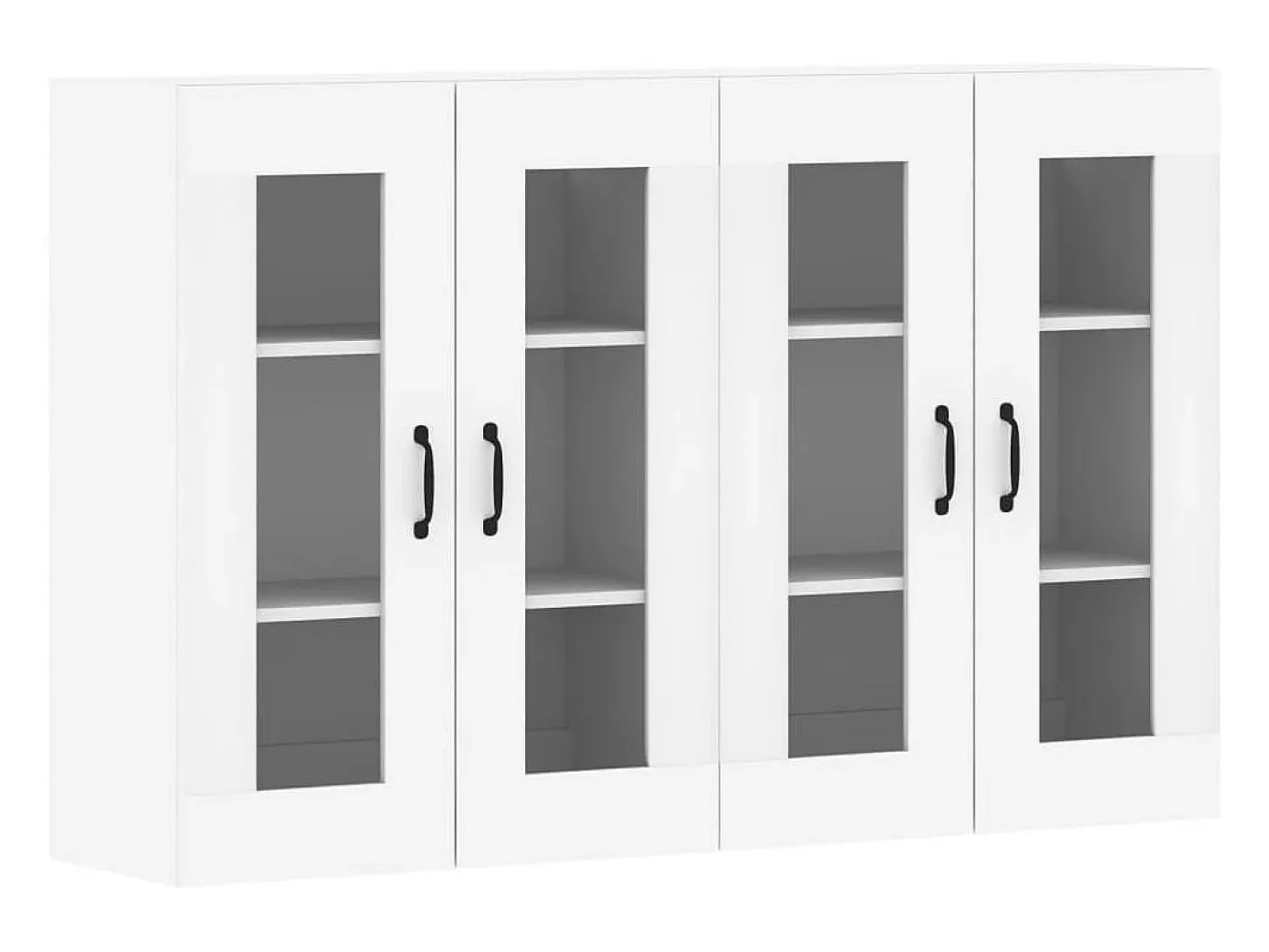 Armarios de pared de 2 piezas, madera de ingeniería blanca