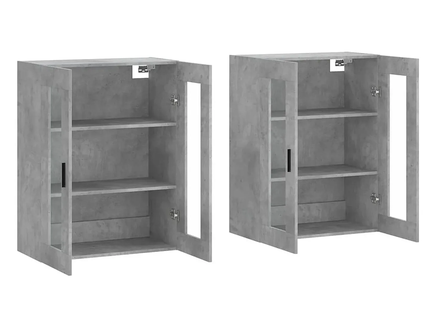 Armarios de pared de 2 piezas, gris hormigón, madera de ingeniería