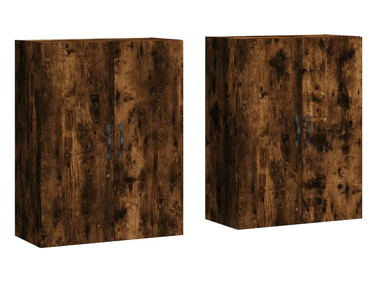 Armarios de pared de 2 piezas, roble ahumado, madera de ingeniería
