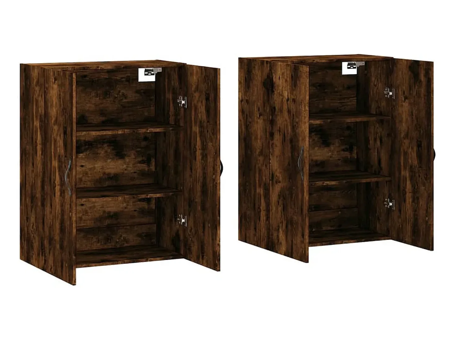 Armarios de pared de 2 piezas, roble ahumado, madera de ingeniería
