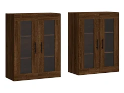 armarios de pared de madera de ingeniería de color marrón roble