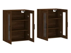 armarios de pared de madera de ingeniería de color marrón roble