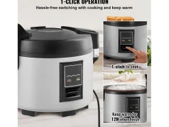 Arrocera Comercial SucceBuy, 45 Tazas 9 L Antiadherente 12 H Mantener Caliente para Restaurantes
