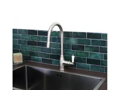 Ascott Mezclador para fregadero con ducha extraíble, estilo acero inoxidable Essebagno