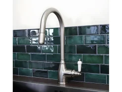 Ascott Mezclador para fregadero con ducha extraíble, estilo acero inoxidable Essebagno
