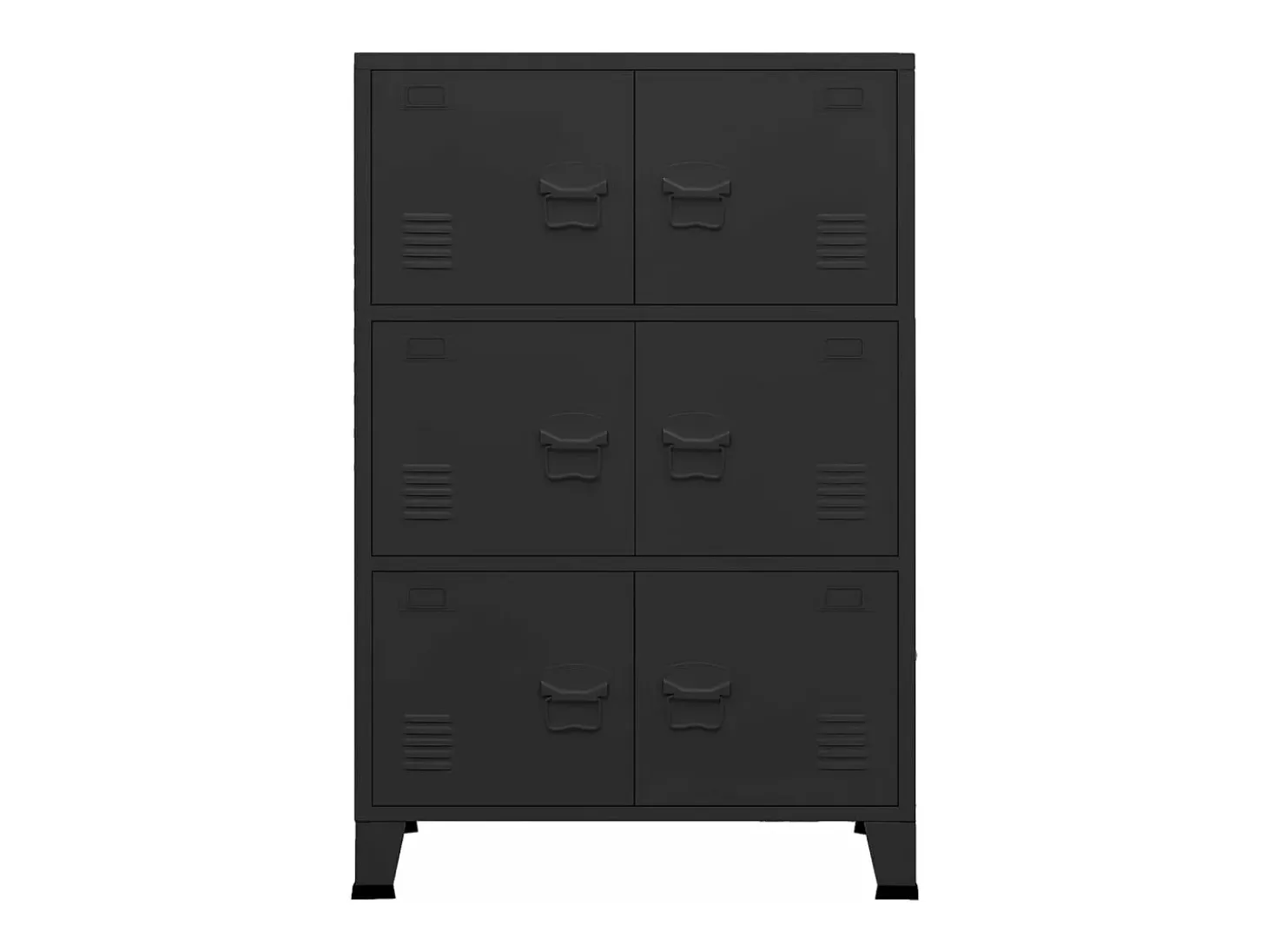 Baúl de almacenaje industrial metal negro 75x40x115 cm ES428667
