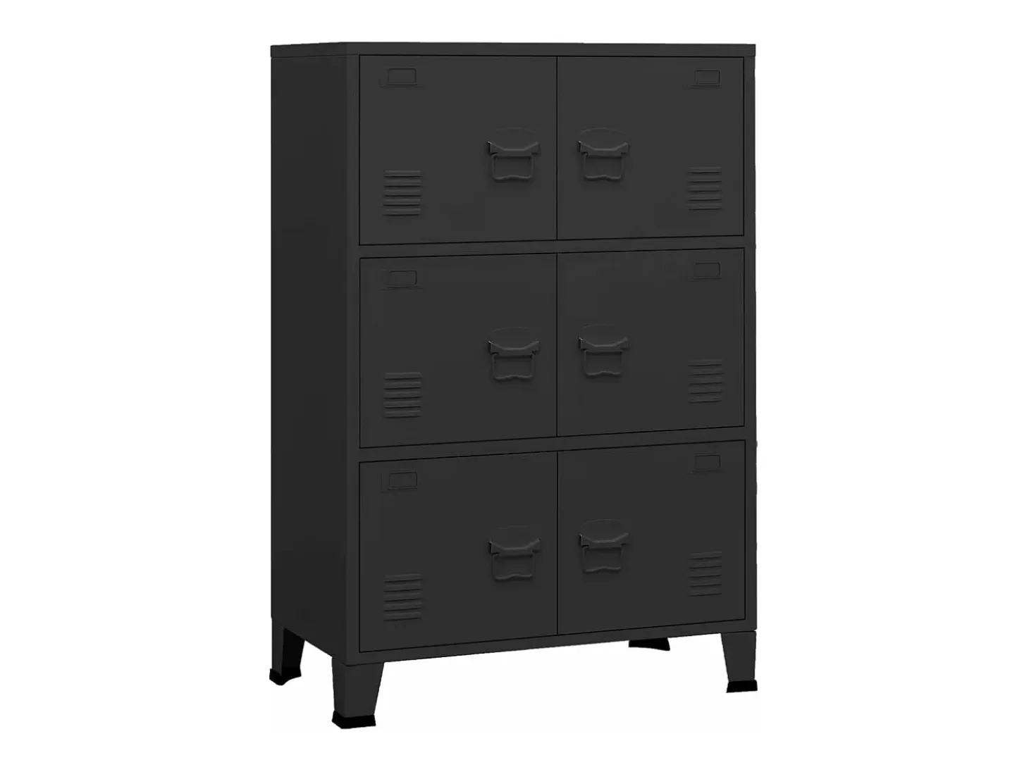 Baúl de almacenaje industrial metal negro 75x40x115 cm ES428667