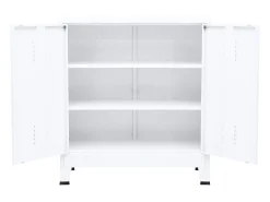 Baúl de almacenaje industrial acero blanco 90x40x100 cm ES891643
