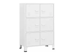 Baúl de almacenaje industrial metal blanco 75x40x115 cm ES376607