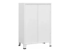 Baúl de almacenaje industrial metal blanco 75x40x115 cm ES376607