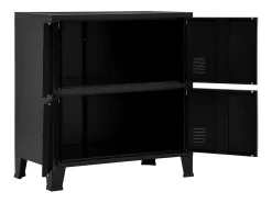 Baúl de almacenaje industrial acero negro 75x40x80 cm ES951646