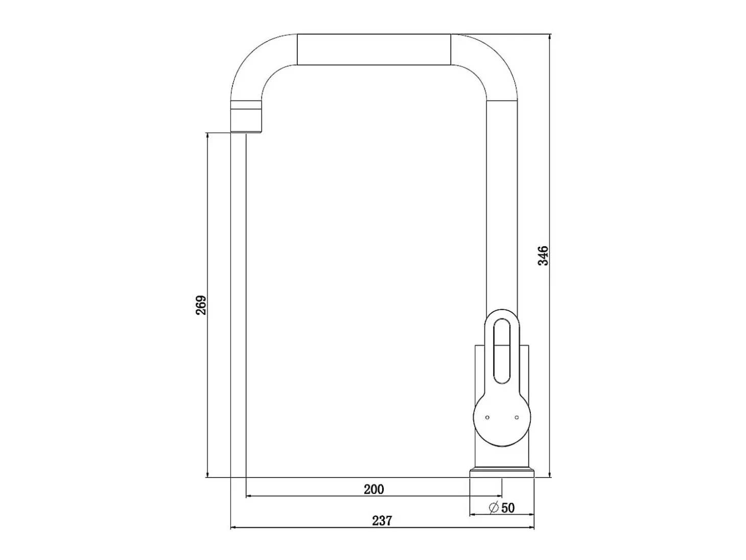Baltic Mezclador de fregadero estilo acero inoxidable Essebagno