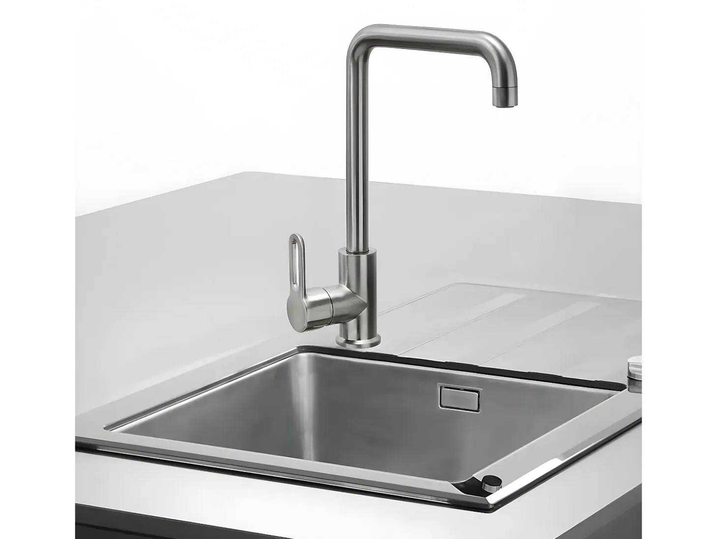 Baltic Mezclador de fregadero estilo acero inoxidable Essebagno