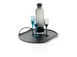 Bandeja de metal para servir con diseño moderno Tab - Negro