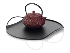 Bandeja de metal para servir con diseño moderno Tab - Negro