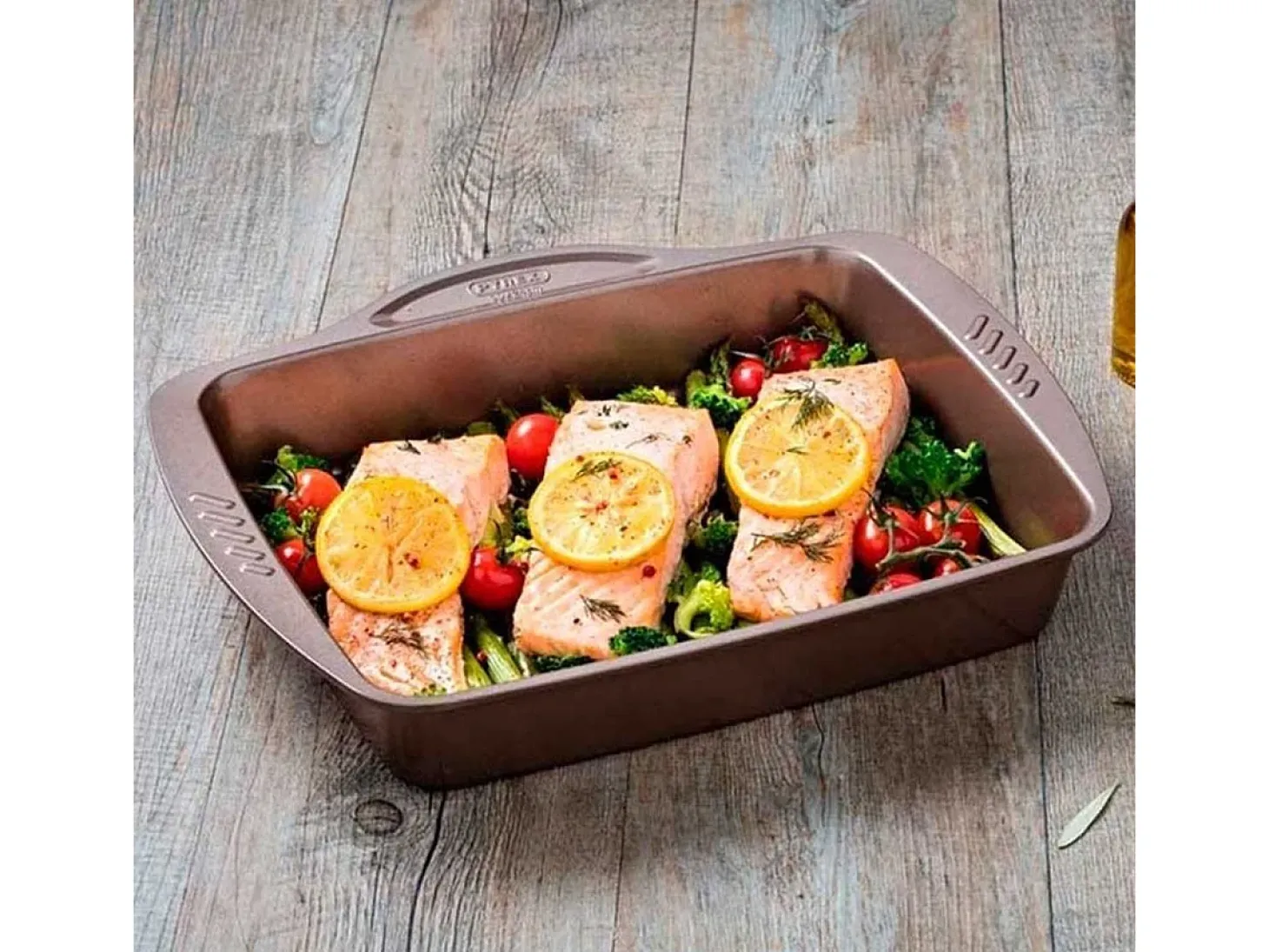 Bandeja honda para horno Asimetría Pyrex antiadherente inox 27x35 cm