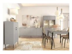 Bar, Aparador, Librería de 4 Puertas - Comedor - Colección ISIS