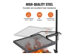 Barbacoa de Campamento SucceBuy, de Acero Resistente, Ajustable, para Acampar, Senderismo, Picnics, Viajes, Escalada