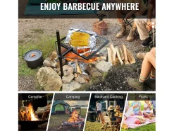 Barbacoa de Campamento SucceBuy, de Acero Resistente, Ajustable, para Acampar, Senderismo, Picnics, Viajes, Escalada