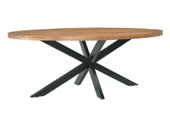 BARI-Mesa de comedor ovalada 8/10 personas 210 cm de madera
