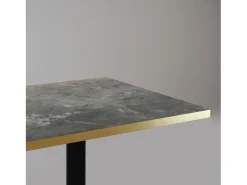 Barra alta 60 x 60 cm - modelo Milan piedra metalizada con bordes de latón