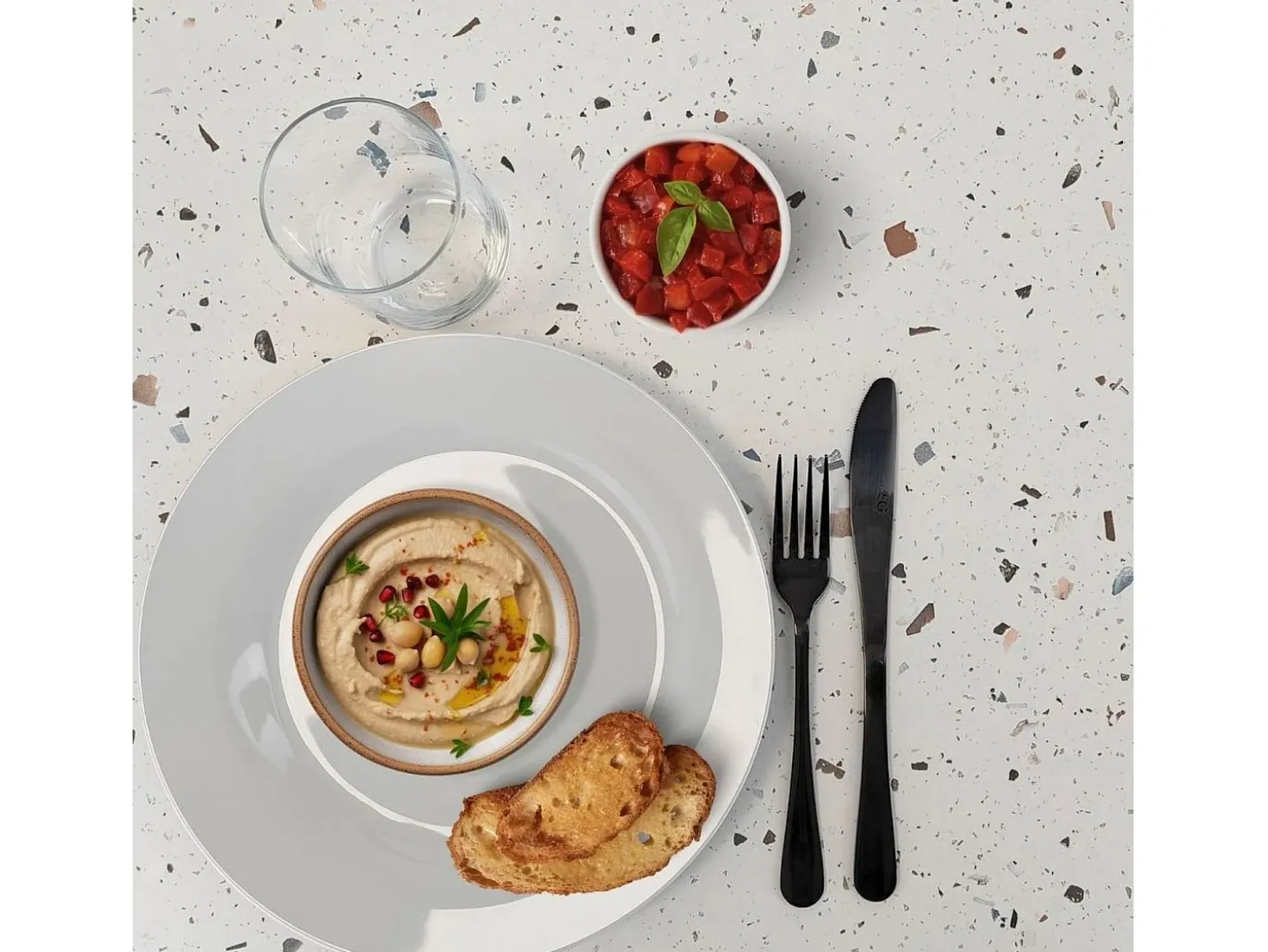 Barra alta redonda Ø 60 cm Roma bistro terrazo