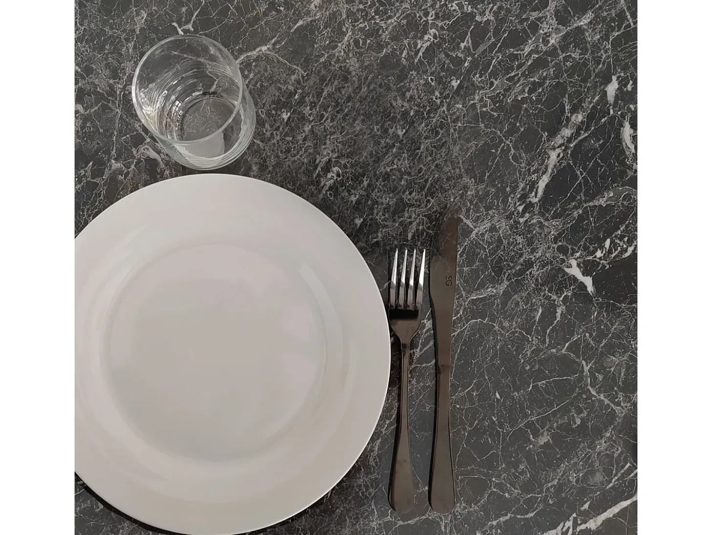 Barra alta redonda Ø 60 cm Rome bistro mármol negro brillante