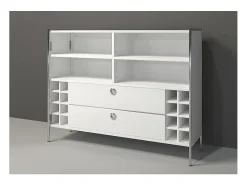 Barra de bar 2 cajones madera MDF blanca Arnaud