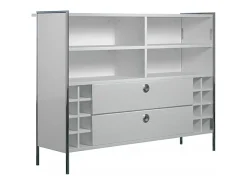 Barra de bar 2 cajones madera MDF blanca Arnaud