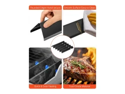Barra de Cubrequemador y Difusor SucceBuy de Calor para Barbacoa 8PCs, Deflector de Grasa para Quemador 43,5 cm, para Weber Genesis II 310, 315, 335, 340