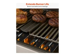 Barra de Cubrequemador y Difusor SucceBuy de Calor para Barbacoa 8PCs, Deflector de Grasa para Quemador 43,5 cm, para Weber Genesis II 310, 315, 335, 340