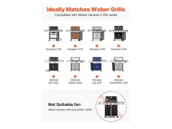 Barra de Cubrequemador y Difusor SucceBuy de Calor para Barbacoa 8PCs, Deflector de Grasa para Quemador 43,5 cm, para Weber Genesis II 310, 315, 335, 340