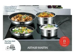 Batería de cocina de 8 piezas - Acero inoxidable