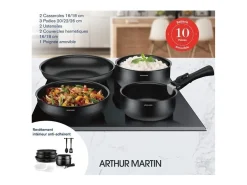 Batería de cocina de 10 piezas - Aluminio - Negro