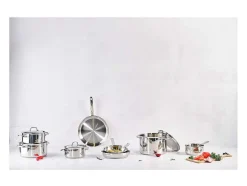 Batería de cocina de acero inoxidable 7 piezas COSY & TRENDY DAILY - Todos los fuegos, inducción, horno hasta 200°C