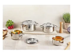 Batería de cocina de acero inoxidable 7 piezas COSY & TRENDY DAILY - Todos los fuegos, inducción, horno hasta 200°C