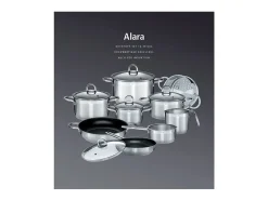 Batería de Cocina GSW Alara 14 piezas en Acero Inoxidable Todos los Fuegos, Inducción, Set Completo con Tapas