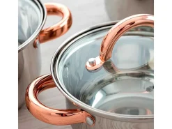 Batería de cocina Vanity Quid 7 piezas inox/bronce Ø14/Ø16/Ø20/Ø24 cm