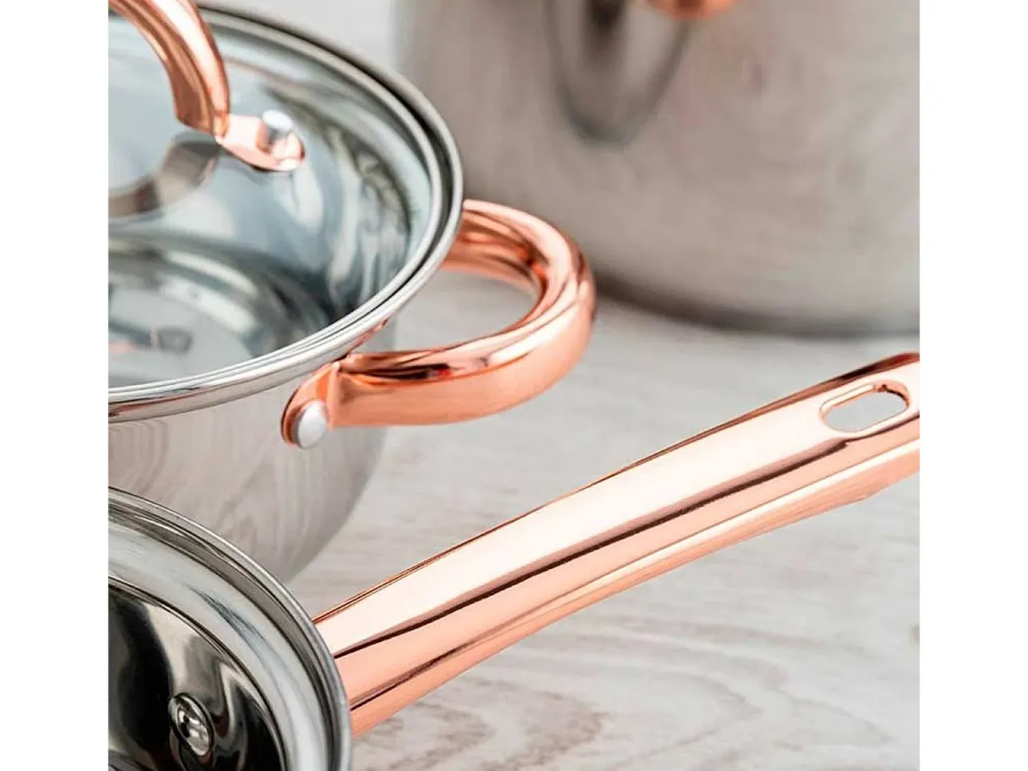 Batería de cocina Vanity Quid 7 piezas inox/bronce Ø14/Ø16/Ø20/Ø24 cm