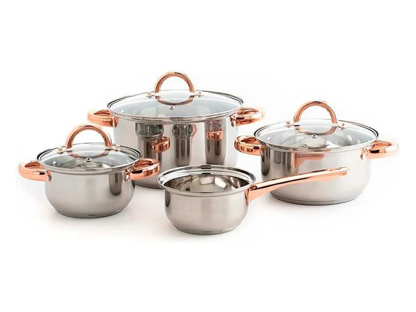 Batería de cocina Vanity Quid 7 piezas inox/bronce Ø14/Ø16/Ø20/Ø24 cm