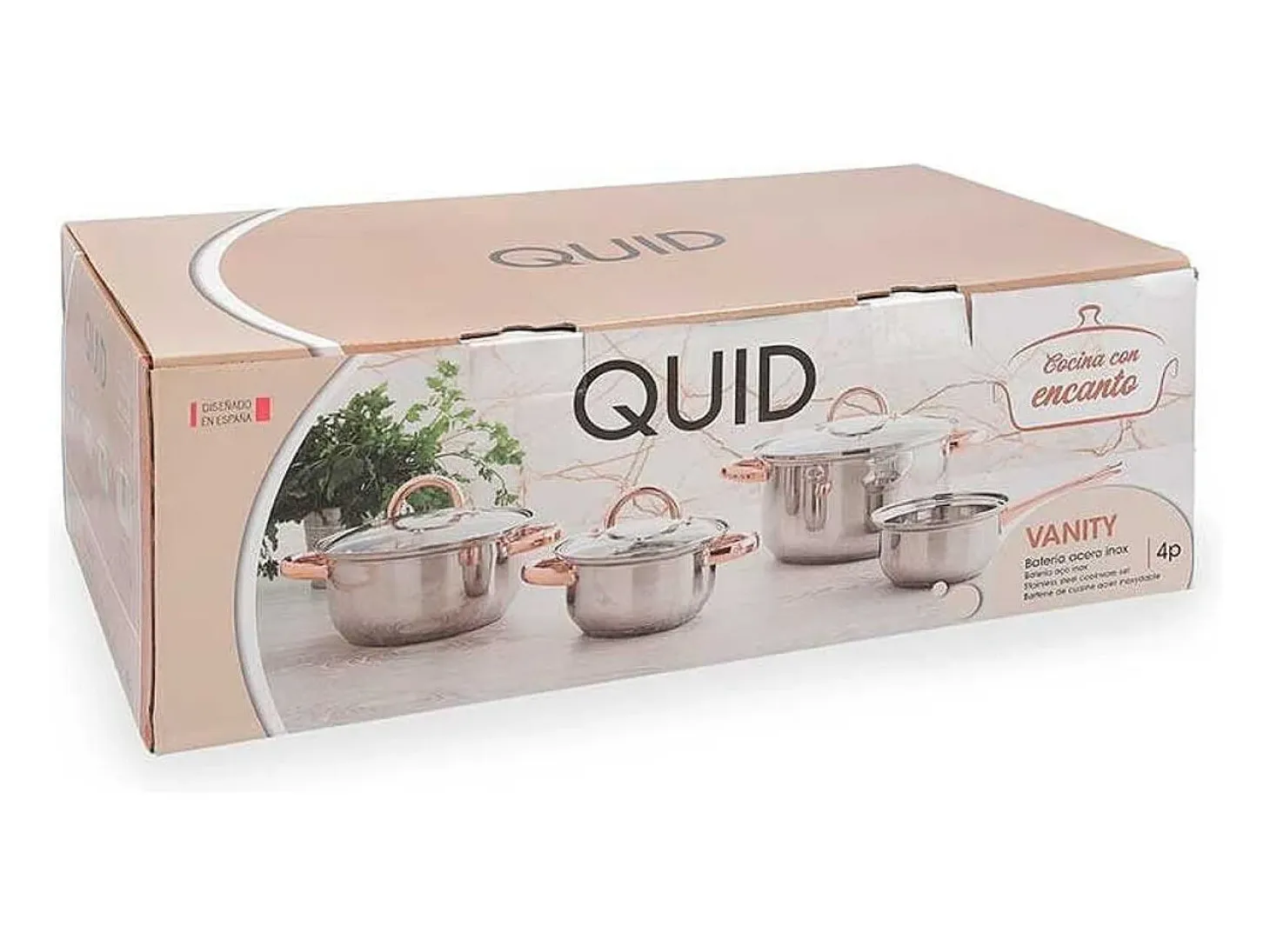 Batería de cocina Vanity Quid 7 piezas inox/bronce Ø14/Ø16/Ø20/Ø24 cm