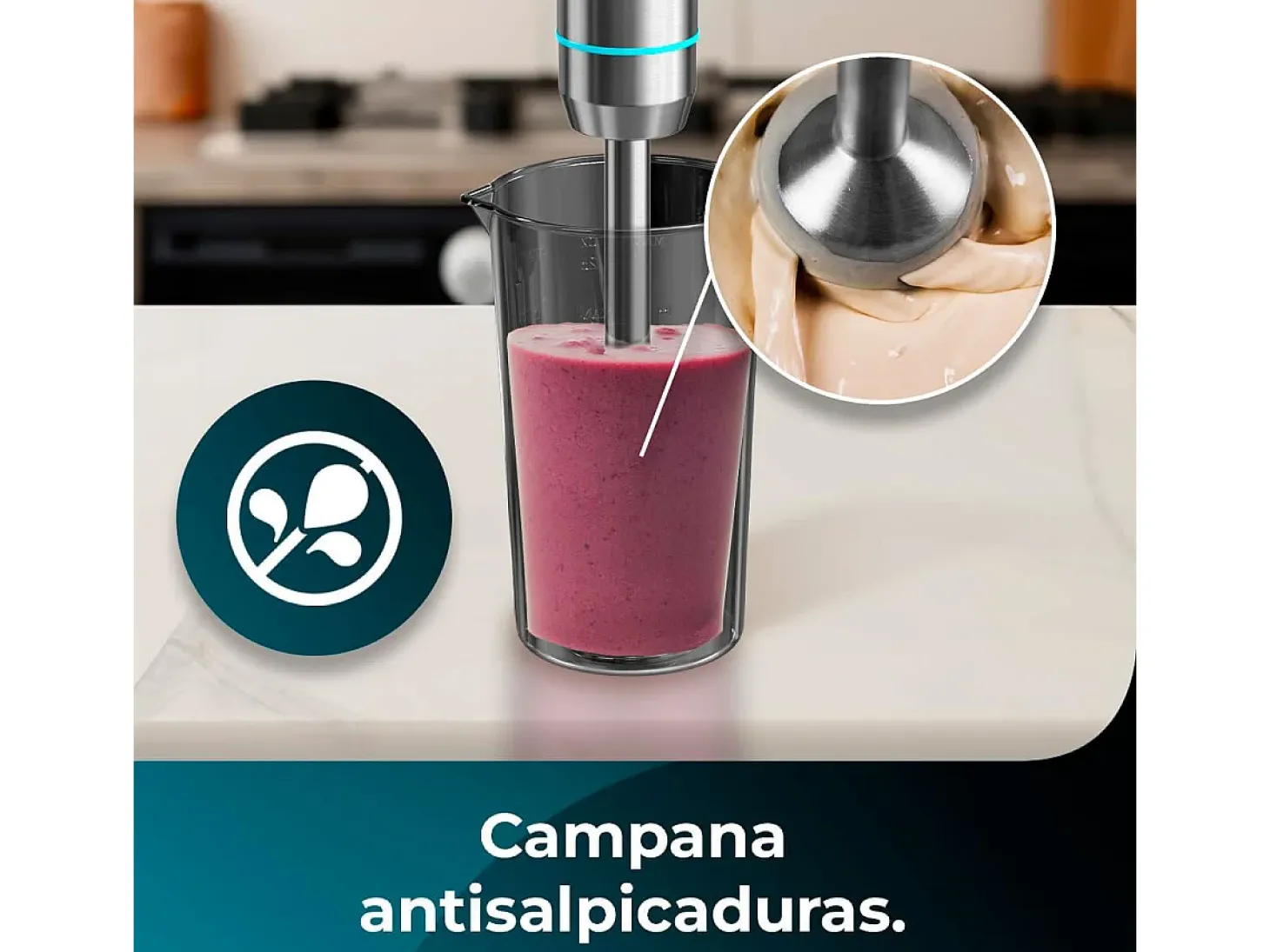 Batidora de mano Cecotec Power Neutron 1100MAX 1100W con vaso medidor inox
