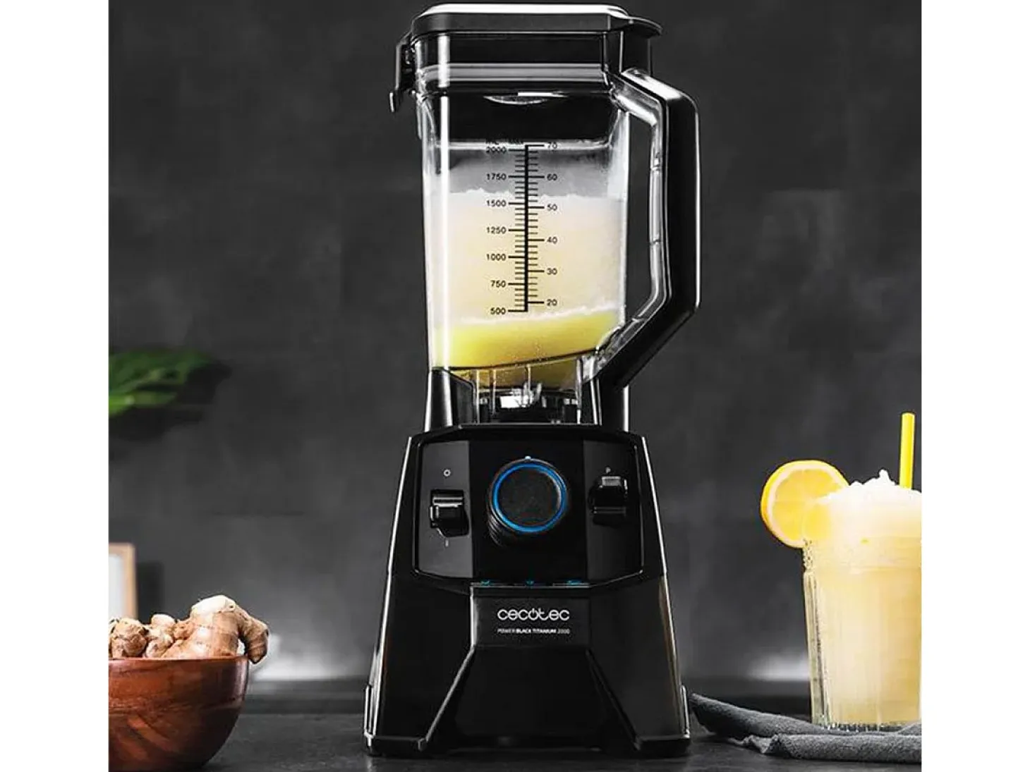 Batidora de vaso Cecotec Power Black Titanium 2000 Pro 2000W 32500 rpm negro